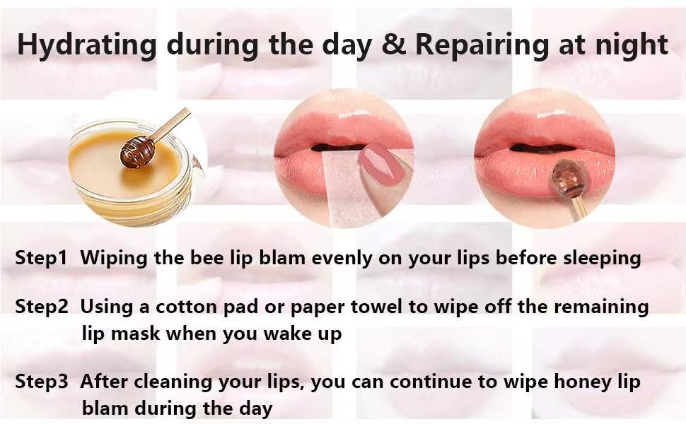 2PCS Honey Balm Lip Balm, Lip Masks for Dry and Cracked Lips with Brush, Lip Exfoliator & Moisturizer, Reduces Lips Lines & Lightens Lips Beauty & Personal Care incstirup