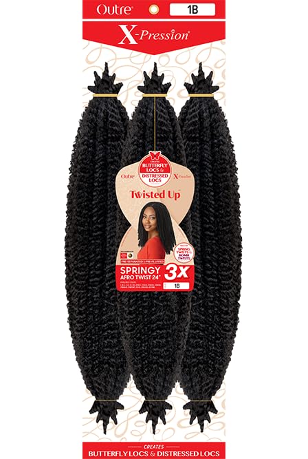 Outre X-Pression - Twisted Up - Springy Afro Twist 24" 3X (5 Pack, DARK BROWN 2)