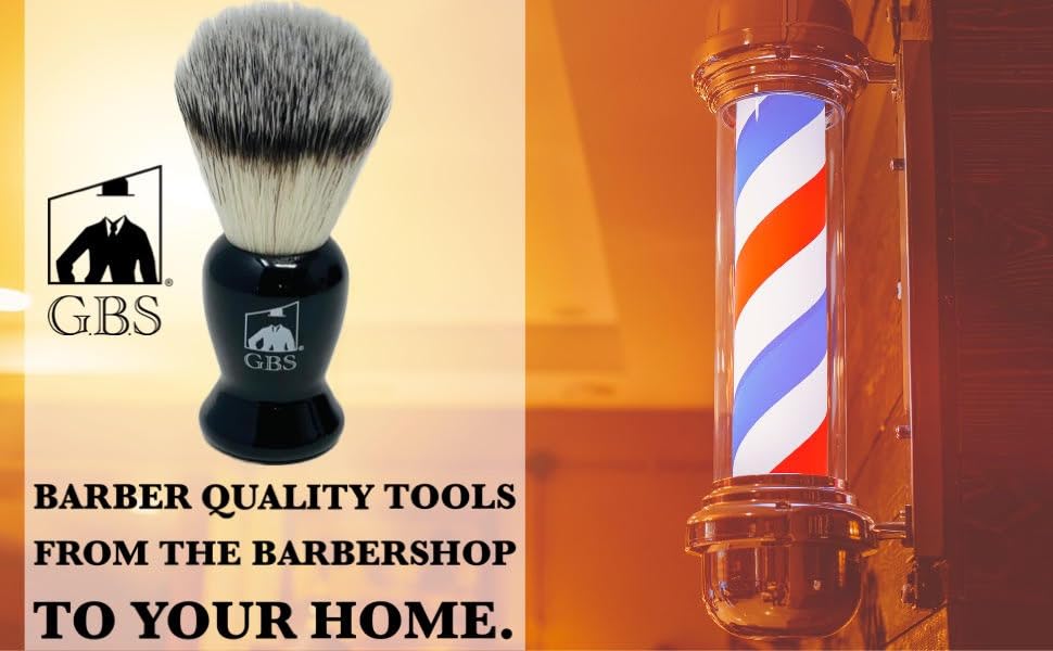G.B.S Black Shaving Brush for Wet Shave Using Shaving Cream & Soap- Best Shave of Your Life for Safety Razor, Double Edge Razor, Straight Razor or Beauty and Personal Care G.B.S