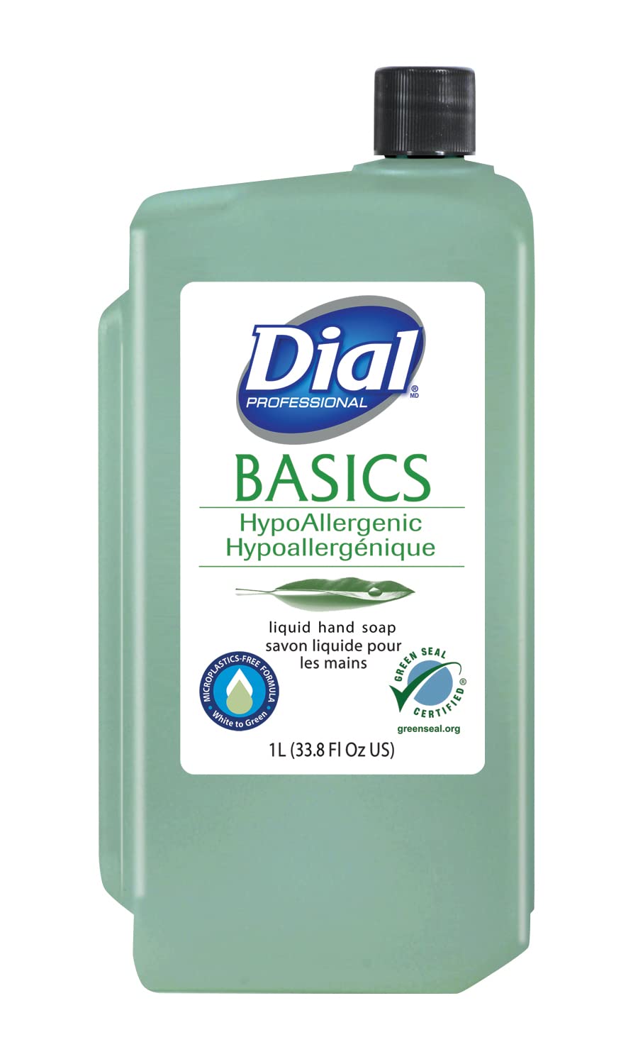 Dial Professional Basics Hypoallergenic Liquid Hand Soap, Green Seal Certified, 1L Cartridge Dispenser Refill Bottle (Pack of 8) Beauty & Personal Care Dial