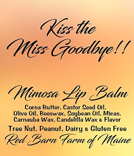 20 KISS THE MISS GOODBYE Mimosa Flavored Lip Balms for Bridal Showers and Bachelorette Parties Beauty and Personal Care Red Barn Farm of Maine