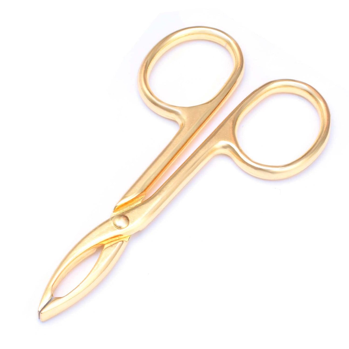 Motanar 2 Pieces Tweezers Scissor Handle Straight Tip Scissor Shaped Eyebrows Tweezers for Hair Plucker Remover Facial Hair Eyebrows Care (Golden) Beauty & Personal Care Motanar