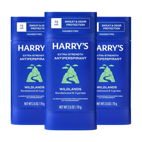 Harry's Extra-Strength Antiperspirant Deodorant, Sweat & Odor Control Antiperspirant for Men, Wildlands, 2.5 oz Pack of 3 Beauty and Personal Care Harry's