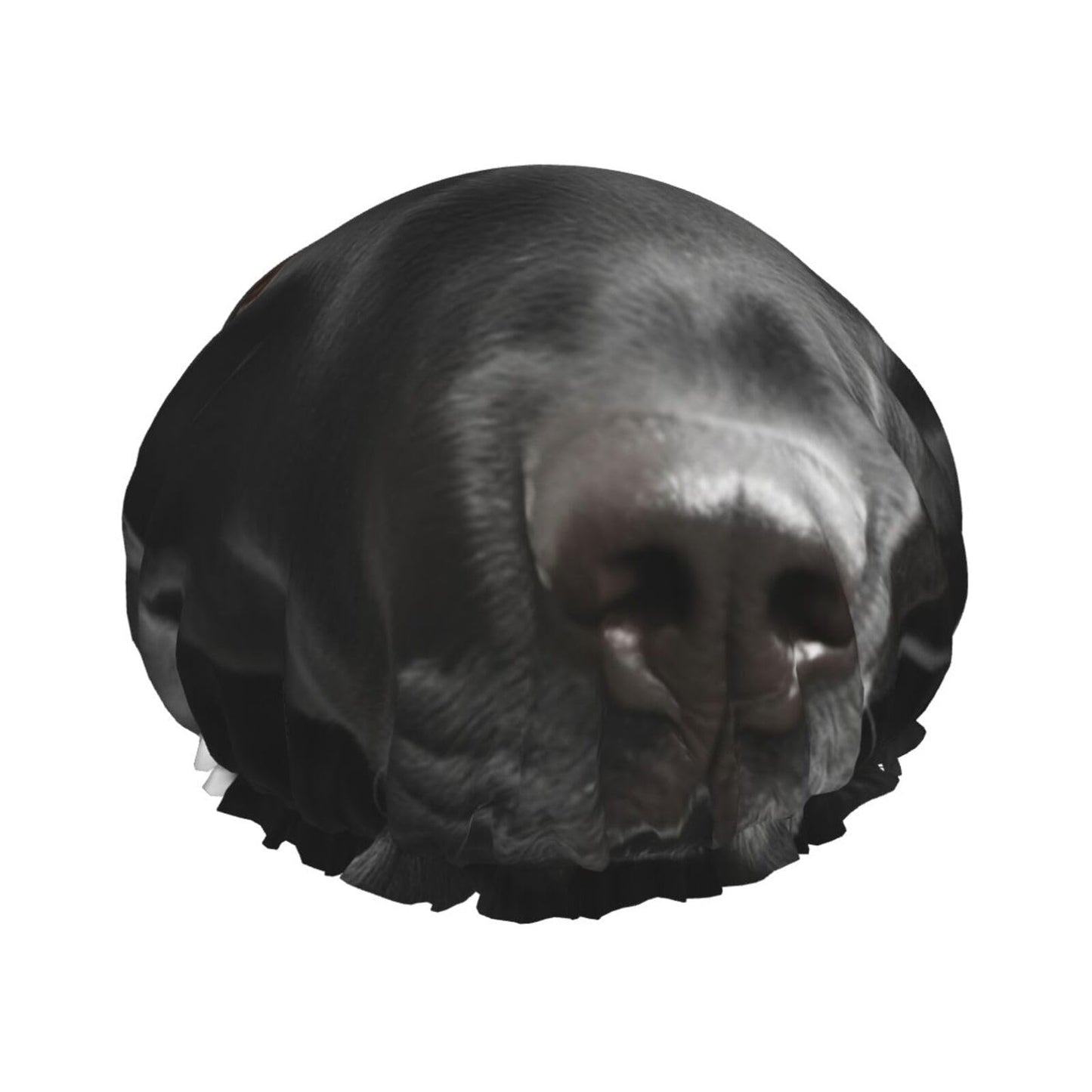 Black Dog Shower Cap for Women Men Large Reusable Shower Bonnet Double-Layer Waterproof Bath Caps Elastic Band Hair Hat for All Hairstyles Beauty and Personal Care BWLHJKE