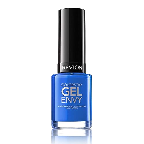 Revlon ColorStay Gel Envy Longwear Nail Polish, with Built-in Base Coat & Glossy Shine Finish, in Blue/Green, 440 Wild Card, 0.4 oz Beauty & Personal Care REVLON