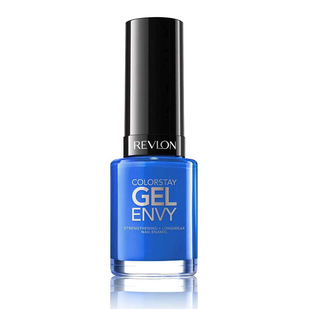 Revlon ColorStay Gel Envy Longwear Nail Polish, with Built-in Base Coat & Glossy Shine Finish, in Blue/Green, 440 Wild Card, 0.4 oz Beauty & Personal Care REVLON