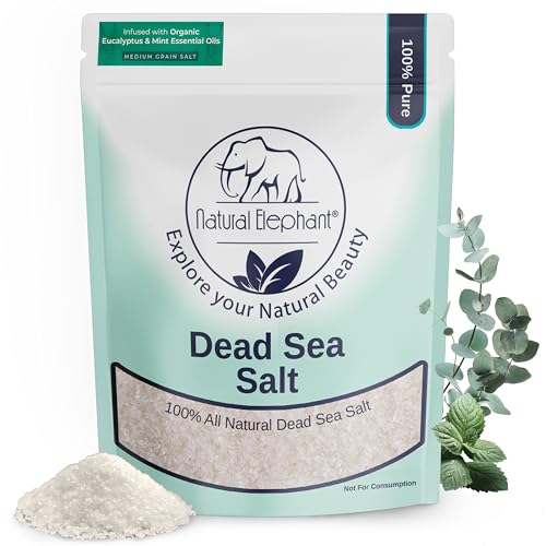 Natural Elephant Dead Sea Eucalyptus Mint Bath Salt - Bathing and Foot Soak for Energizing and Refreshing 100% Pure with Organic Eucalyptus Mint Beauty and Personal Care Natural Elephant