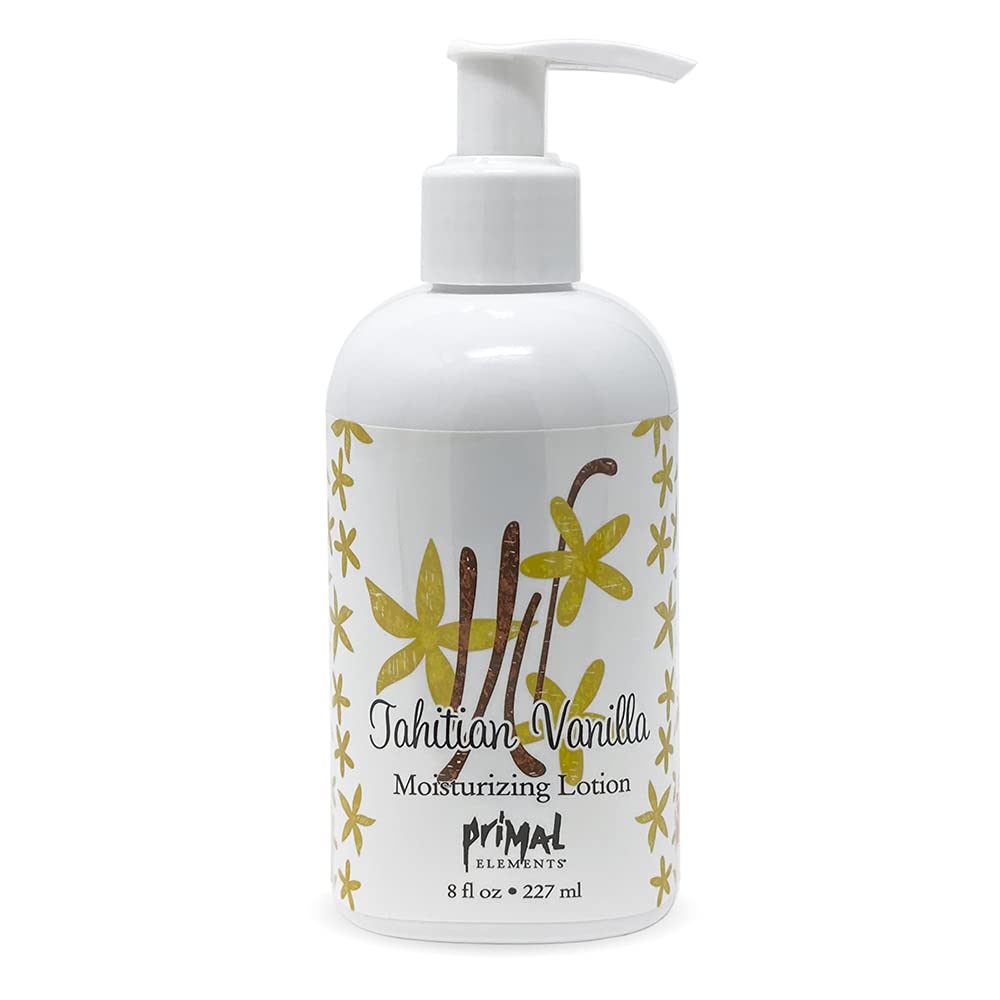 Primal Elements Body Lotion, Moisturizing Shea Butter Cream for Hands & Body, 8 oz - Tahitian Vanilla Beauty & Personal Care Primal Elements