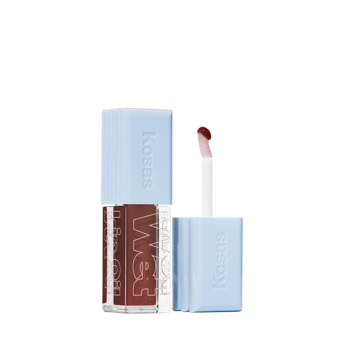 Kosas Wet Lip Oil Gloss - Plumping Peptide Lip Treatment Gloss in Sheer Rich Brown, Hydrating with Hyaluronic Acid, Peptides & Plant Oils, Non-Sticky, Beauty & Personal Care Kosas