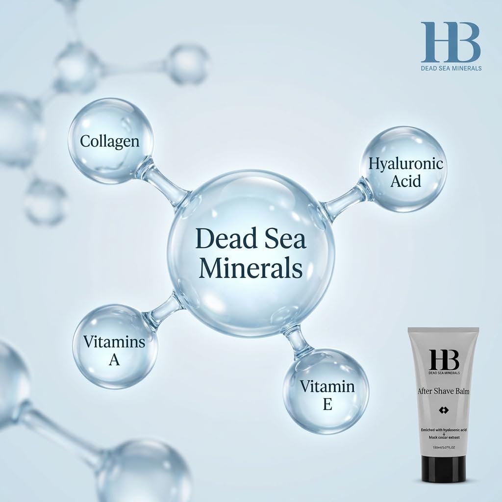 After Shave Balm for Men with Hyaluronic Acid & Black Caviar - Soothing Hydrating Post-Shave Moisturizer, Lightweight, Non-Greasy, 150ml Beauty and Personal Care H&B