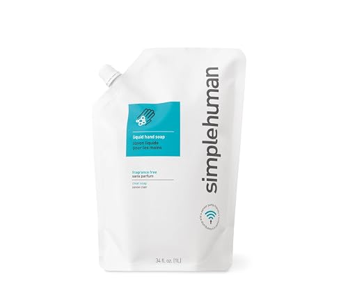 simplehuman Fragrance Free Liquid Hand Soap Refill Pouch, Clear 34 fl. oz Beauty & Personal Care simplehuman