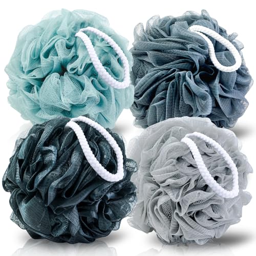 MTDLYICE Loofah Sponge XXL-100g 4 Pack, Bath Sponge Soft Mesh Shower Puff Loofah for Men, Exfoliating Body Scrubber for Women, Shower Accessories Beauty & Personal Care MTDLYICE
