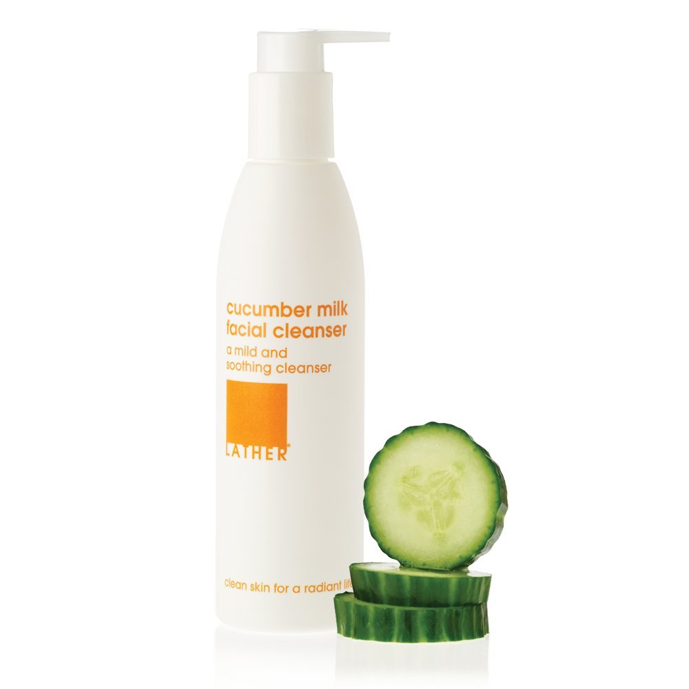 LATHER Cucumber Milk Facial Cleanser - Gentle Cleanser Face Wash for Combination, Dry & Mature Skin - Makeup Removing - Tighten Pores & Maintain Skin Beauty & Personal Care LATHER