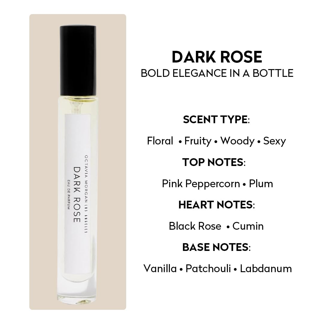 OCTAVIA MORGAN DARK ROSE Eau De Parfum- Bold Vanilla Perfume with Black Rose, Plum & Pink Peppercorn- Travel Perfumes with Long-Lasting, Seductive Beauty & Personal Care OCTAVIA MORGAN