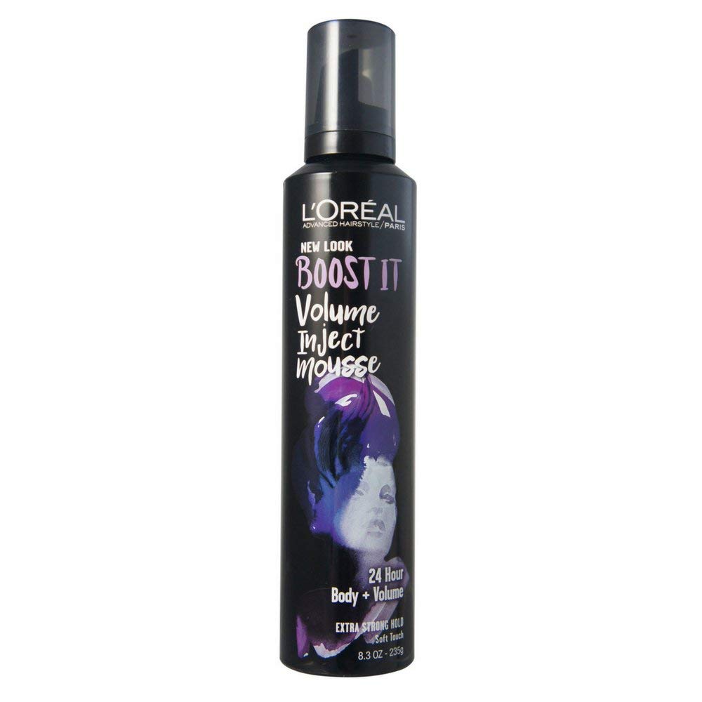 L'Oreal Advanced Hairstyle/Paris - Boost It Volume Inject Mousse - Extra Strong Hold - Net Wt. 8.3 OZ (235 g) Per Can - Pack of 4 Cans Beauty & Personal Care L'Oreal Paris