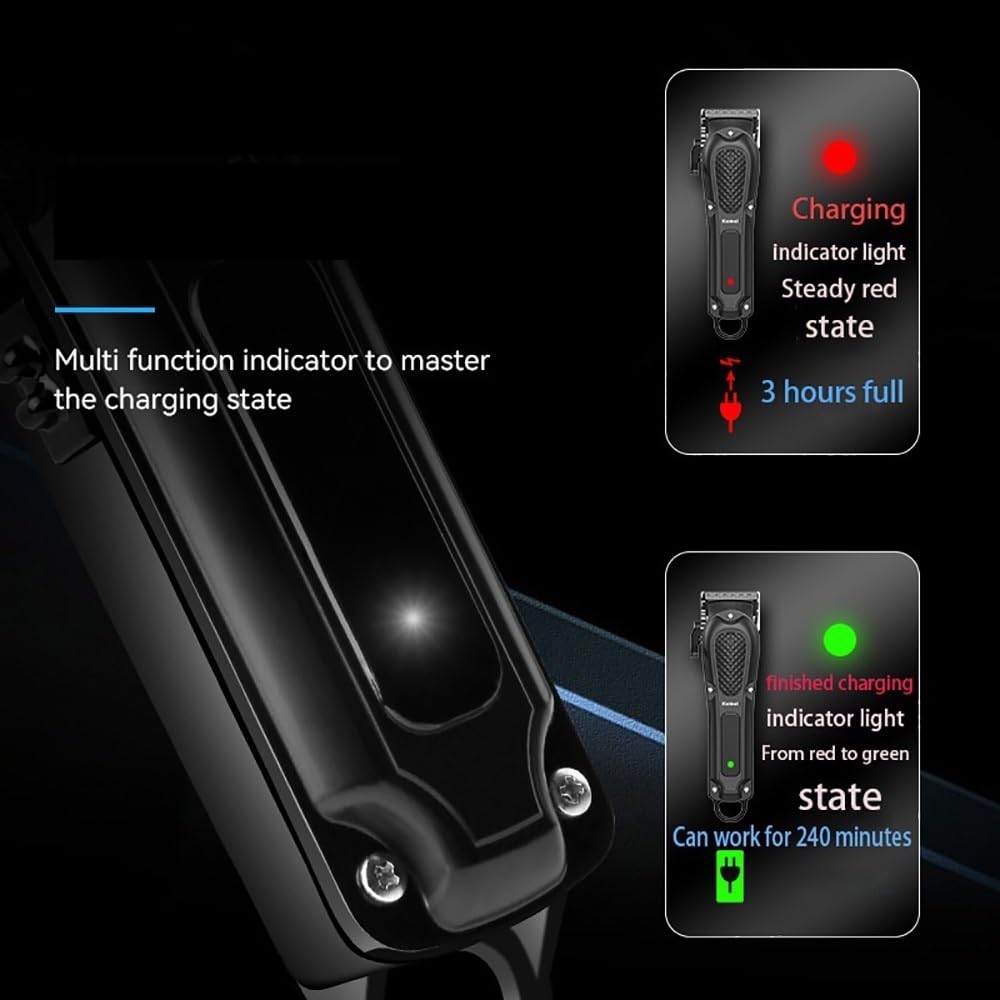 GLESVOWIO Mens Hair Clippers Adjustable Hair Clipper for Men Professional Hair Trimmer Electric Cordless Beard Hair Cutting Machine USB Rechargeable Beauty and Personal Care GLESVOWIO