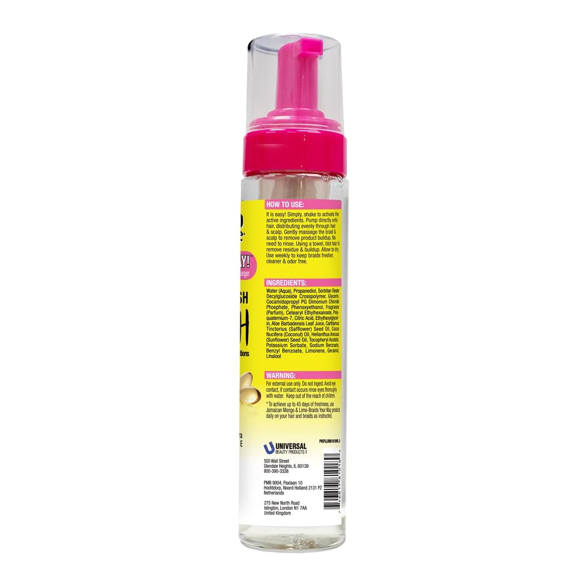 Jamaican Mango & Lime Braids Your Way Dry Wash - Gentle Cleansing Foam for Braids, Locs & Twists - No-Rinse Dry Shampoo for Scalp Beauty & Personal Care Jamaican Mango & Lime