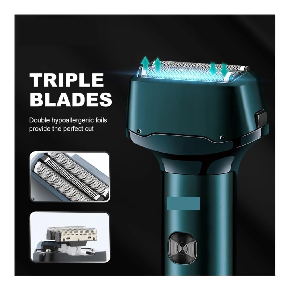 Professional Electric Shaver Waterproof Beard Hair Trimmer Rechargeable Razor Digital Display for Men V-371(V-371 with Box) Beauty and Personal Care EWKYLSEM