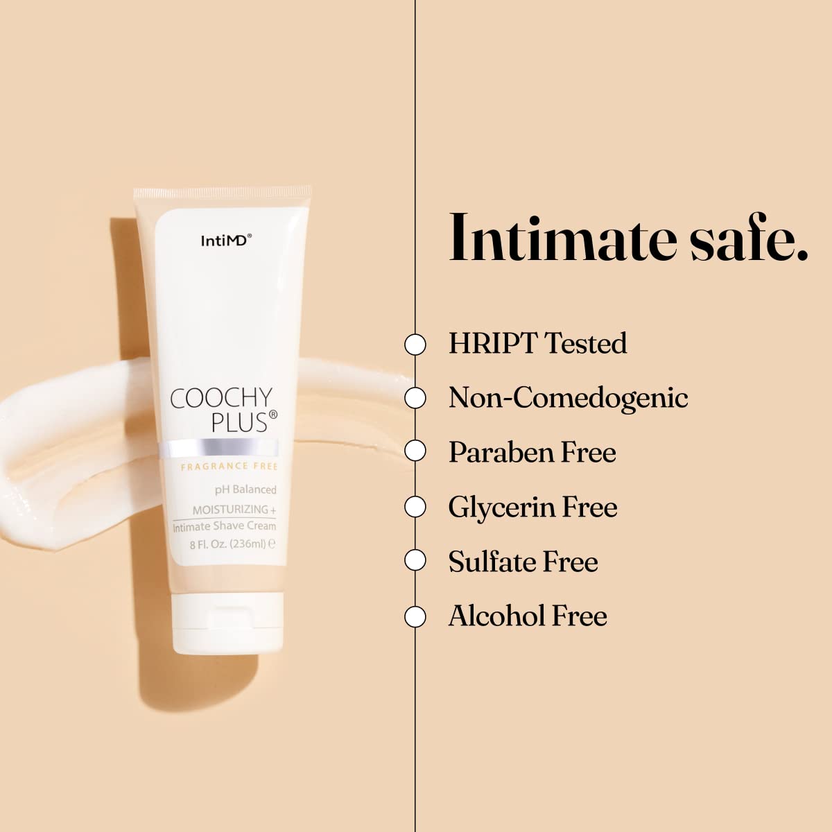 IntiMD Coochy Plus Intimate Shaving Cream Fragrance Free For Pubic, Bikini Line, Armpit and more - Rash-Free, Prevents Razor Burns & Bumps, In-Grown Beauty and Personal Care IntiMD