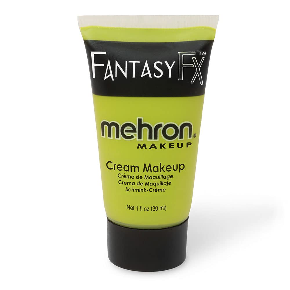 Mehron Makeup Fantasy FX Cream Makeup | Water Based | Halloween | Ogre Green Face & Body Paint For Adults 1 fl oz (30ml) (OGRE GREEN) | Made in the Beauty & Personal Care Mehron