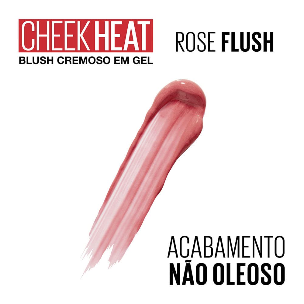 Maybelline Cheek Heat Gel-Cream Blush Makeup, lightweight, Breathable Feel, Sheer Flush Of Color, Natural-Looking, Dewy Finish, Oil-Free, Rose Flush