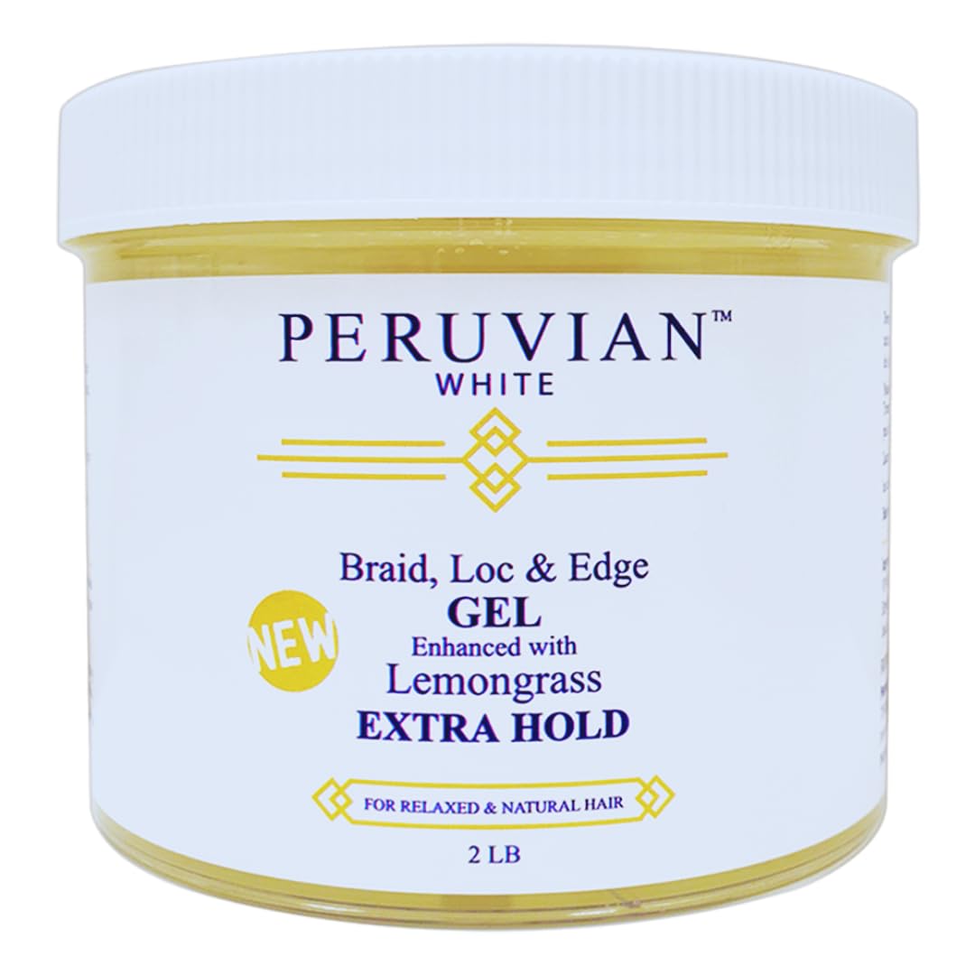 Peruvian white Braids N Lox Braid, Loc & Edge Braiding Gel EXTRA HOLD for Relaxed & Natural Hair, 2 LBS. (Lemongrass) Beauty & Personal Care Peruvian white