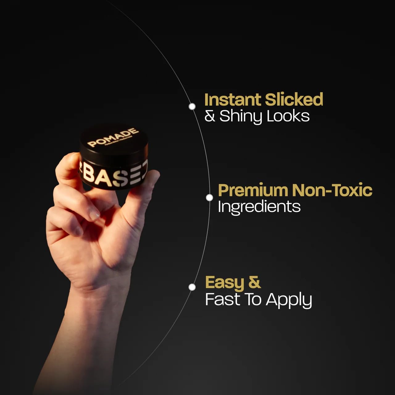 BASED Pomade for Men, Quality Hair Care with Medium Hold, Natural Shine & Fragrance, Easy to Apply & Great for All Hair Types, Hydrating Beauty & Personal Care BASED BODYWORKS