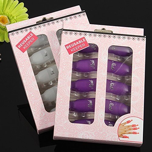 Onwon 10pc Professional Plastic Acrylic Nail Art Soak Off Cap Clip Uv Gel Polish Remover Wrap Cleaner Clip Cap Tool (Purple) Beauty & Personal Care Onwon