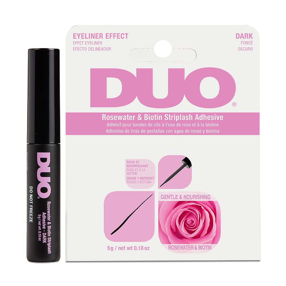 DUO Eyelash Glue - Rosewater & Biotin Strip Lash Adhesive with Eyeliner Effect, Dark Tone, 0.18 oz Beauty & Personal Care DUO