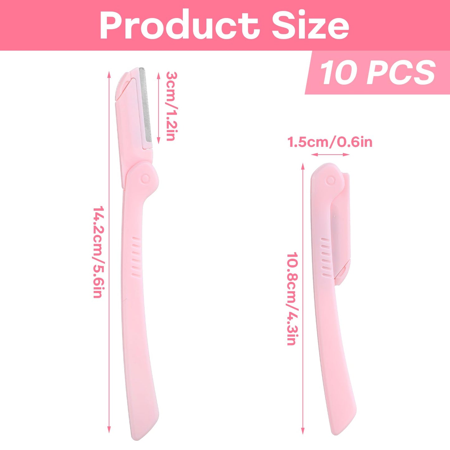 Andibro 10Pack Folding Eyebrow Razors, Dermaplane Razor for Men, Multi-Function Facial Shaver Practical Hair Remover Blade Foldable Peach Fuzz Removal Beauty and Personal Care Andibro