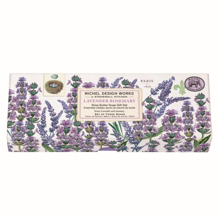 Michel Design Works Shea Butter 3 Soap Gift Set - Lavender Rosemary Beauty & Personal Care Michel Design Works