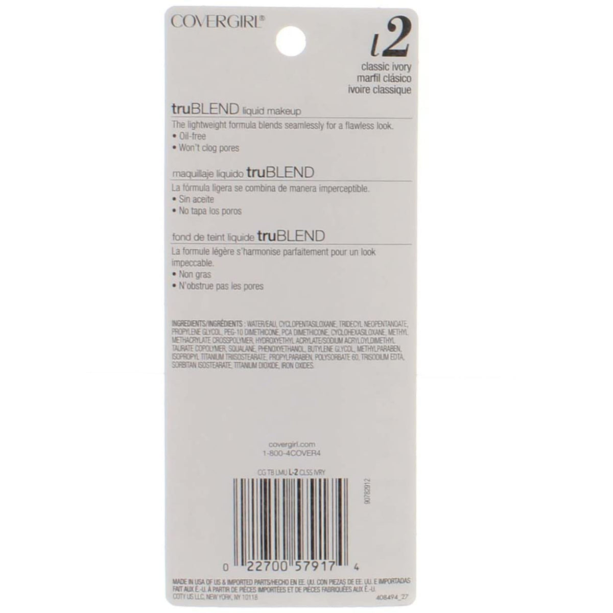 CoverGirl Trublend Classic Ivory Liquid Makeup - 2 per case. Beauty & Personal Care COVERGIRL