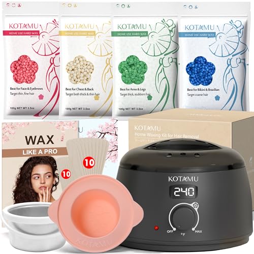 KOTAMU Waxing Kit for Women & Men, Black Digital Wax Pot Warmer Kit Beauty and Personal Care KOTAMU