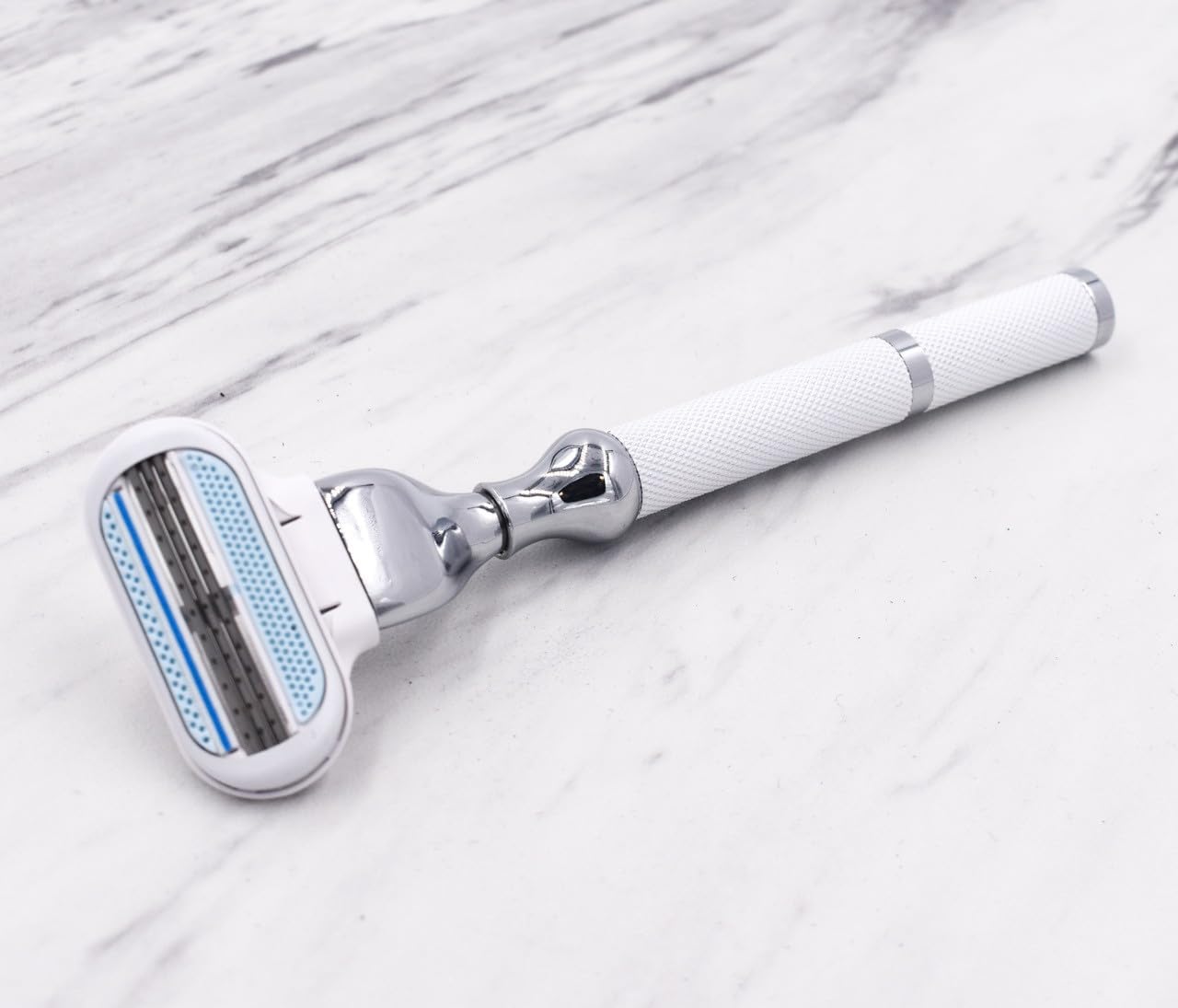 Parker Deluxe Triple Blade Razor for Women-Compatible with Gillette Venus or Gillette Mach 3 Cartridges-5.5 Inch Textured Brass Frame Handle-One Beauty and Personal Care Parker Safety Razor