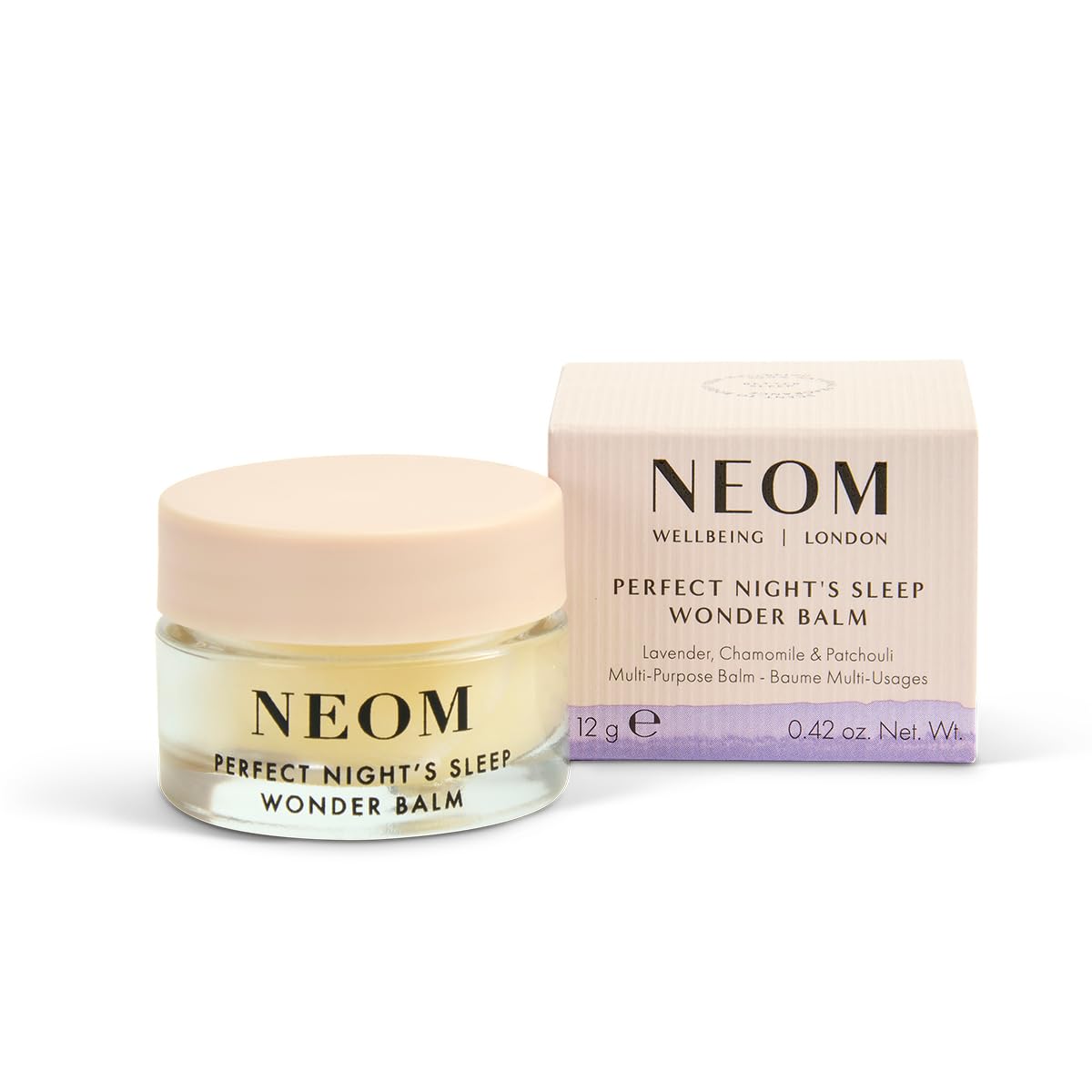 Neom Perfect Night's Sleep Wonder Balm, 0.42oz - Smoothing Moisture for Lips & Dry Skin - Lavender & Chamomile - Scent To Sleep Range Beauty and Personal Care Neom