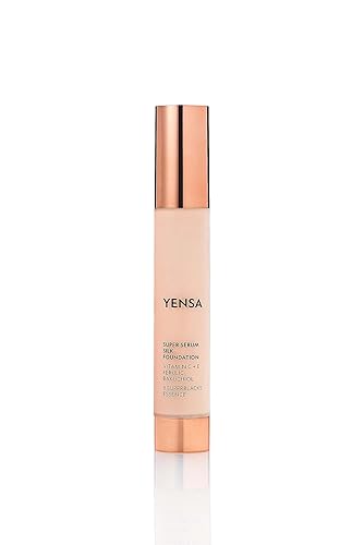 YENSA Serum Foundation Makeup - Super Silk Full Coverage Foundation Enriched with Peptides, Vitamin C & Ferulic Acid to Help Reduce Fine Lines Beauty & Personal Care YENSA