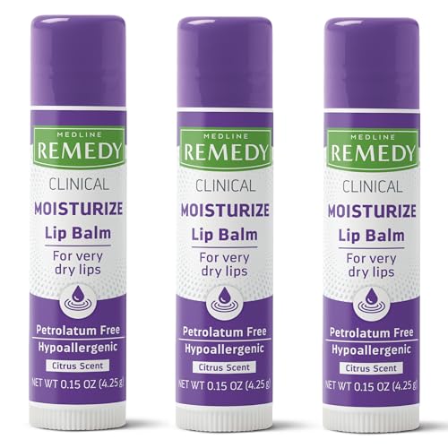 Medline Remedy Clinical Lip Balm, 3 Count, Citrus Scent, Moisturizing, Hydrating, Nourish, Nutrient Rich, Soothing Natural Oils, Revitalize Beauty & Personal Care Medline Remedy