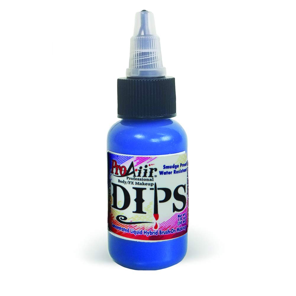 ProAiir Face and Body Painting Makeup - Brush on DIPS 1oz (30ml) Blue Beauty & Personal Care ShowOffs Body Art
