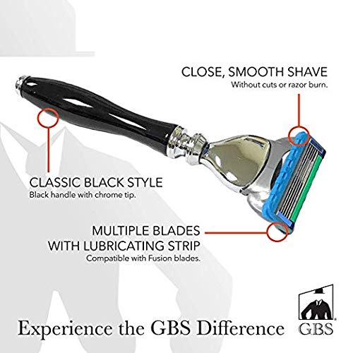 G.B.S Men's Shaving Razor, Sleek Style Handle Compatible With 5 Blade Razor Blades, Black Beauty and Personal Care G.B.S