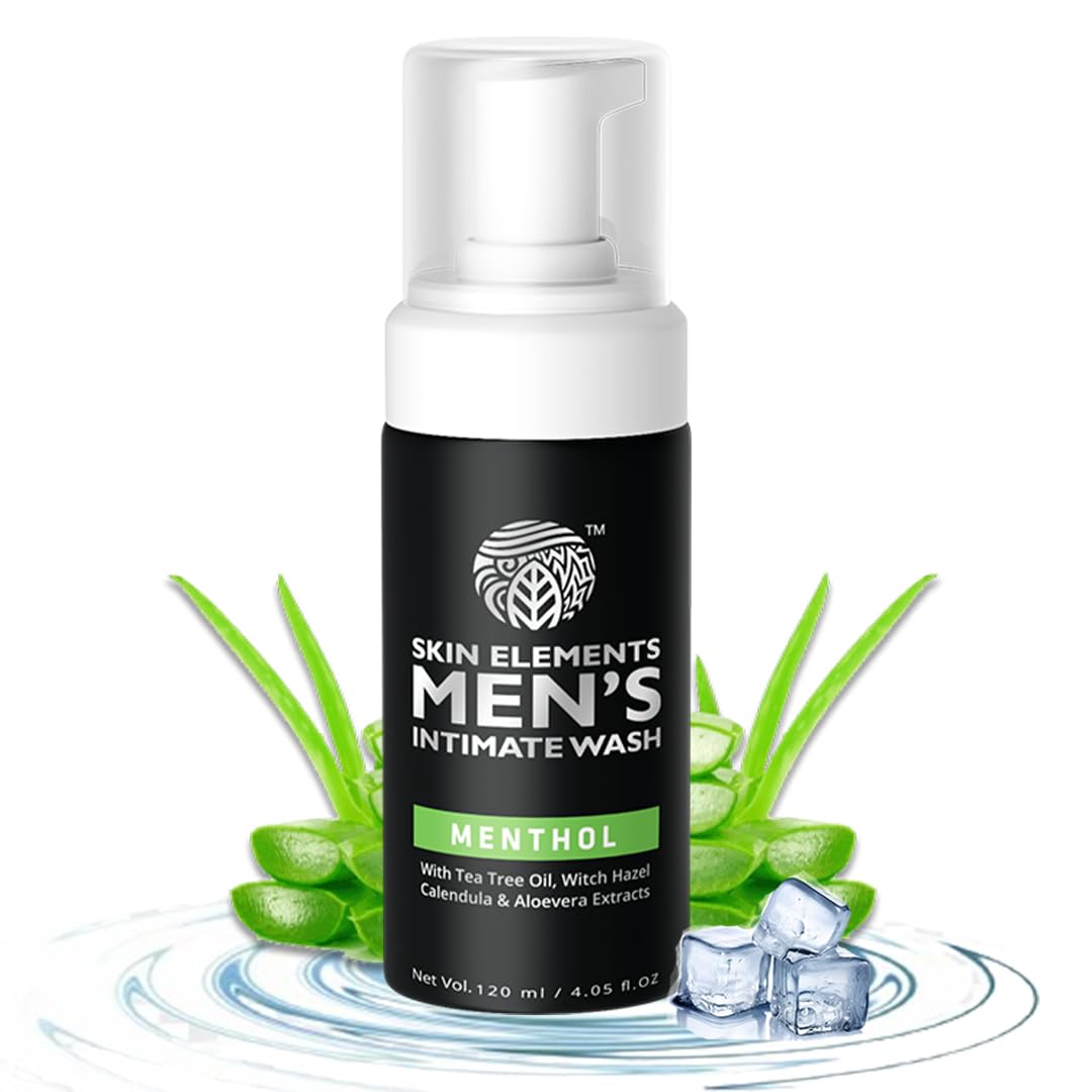 Skin Elements Intimate Wash for Men with Menthol | pH Balanced Foaming Intimate Wash | Jabon Intimo Hombre | Controls Bad Odor and Sweat | Cools Beauty & Personal Care Skin Elements
