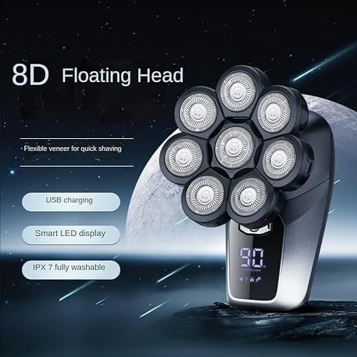 YREAJZVS Electric Shavers for Bald Men, Multifunctional 8D Bald Head Shaver 6 in 1 Electric Razor Head Shavers for Bald Men LED Display Electric Beauty and Personal Care YREAJZVS