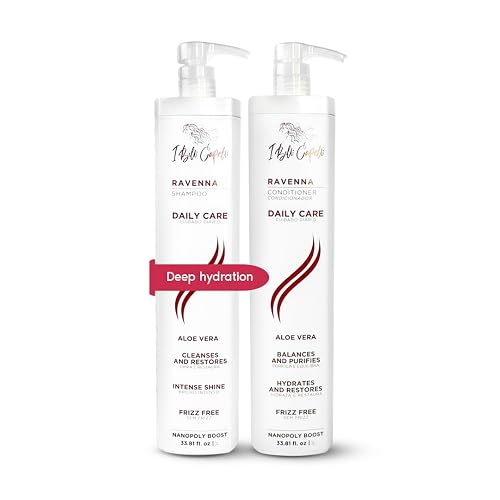 I Belli Capelli Ravenna Aloe Vera Shampoo & Conditioner Set - Paraben-Free, Deep Moisture, Breakage Reduction for Dry, Damaged & All Hair Types, 2×1L Beauty & Personal Care I Belli Capelli