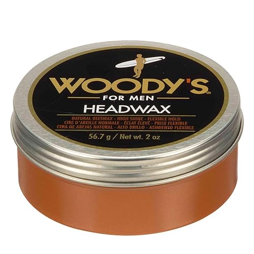 Woody's Headwax Styling Pomade for Men, Flexible Hold, High Shine, with Natural Beeswax, Non-stiff, Non-Sticky, Moldable, For all Hair Types Beauty & Personal Care Woody's