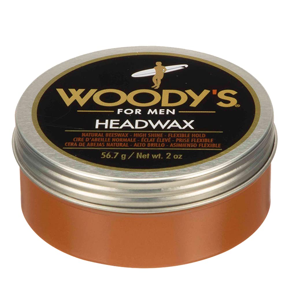 Woody's Headwax Styling Pomade for Men, Flexible Hold, High Shine, with Natural Beeswax, Non-stiff, Non-Sticky, Moldable, For all Hair Types Beauty & Personal Care Woody's