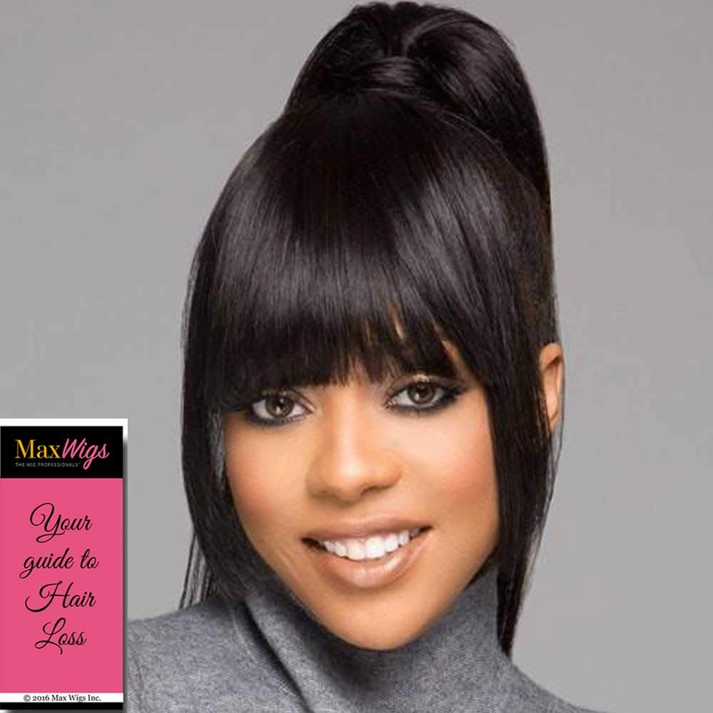 Vivica Snap Bang Front Color FS4/30 Fox Wigs 100% Human HairClip In Heat Friendly 4" Front 7.5" Sides Straight Hairpiece