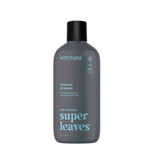 ATTITUDE Shower Gel Body Wash for Men, 98% Natural Origin Ingredients, Paraben & Phthalate Free, EWG Verified, Cleanses Without Drying, Eucalyptus Beauty & Personal Care ATTITUDE