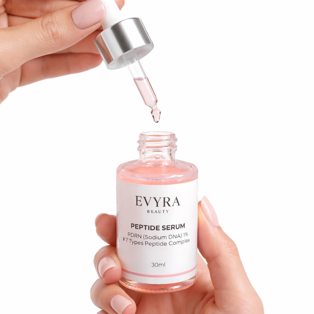 Evyra Beauty PDRN Renewal Serum - Advanced 7 Peptide Complex with PDRN (Sodium DNA) 1%, Collagen & Ceramide NP, Hydrating & Firming Pink Glow - 30ml Beauty & Personal Care Evyra Beauty