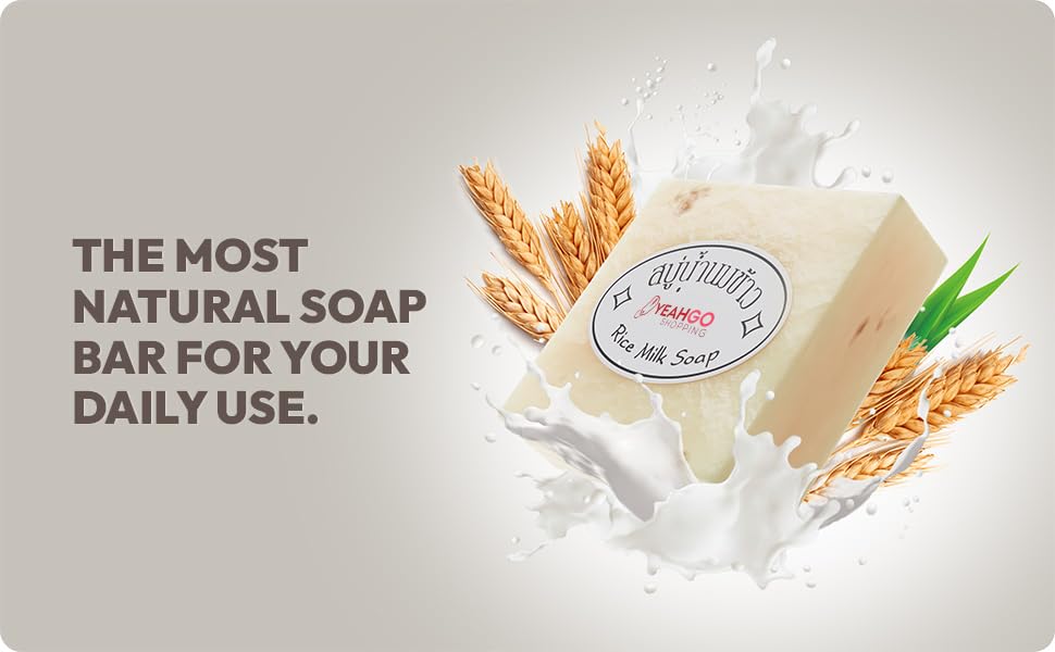 Yeahgoshopping 3 Pcs Original Rice Milk Soap Bar Thailand Jasmine Natural 60-65 Grams Handmade Gluta Collagen Douro Jabon Made in Thailand (3 Soap Beauty & Personal Care Yeahgoshopping