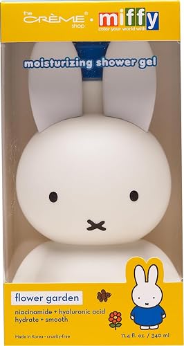 The Crème Shop Miffy Flower Garden Shower Gel, Body Wash with Hydrating and Nourishing Hyaluronic Acid and Niacinamide, Miffy Pump Bottle, Garden Beauty & Personal Care The Crème Shop