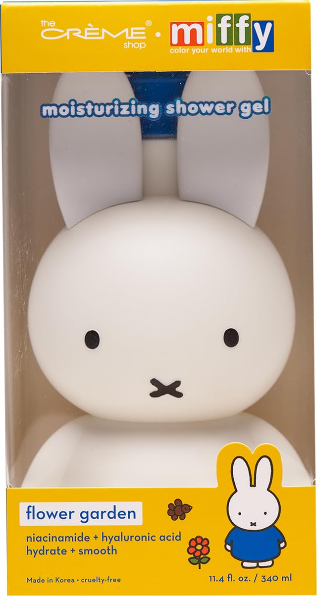 The Crème Shop Miffy Flower Garden Shower Gel, Body Wash with Hydrating and Nourishing Hyaluronic Acid and Niacinamide, Miffy Pump Bottle, Garden Beauty & Personal Care The Crème Shop